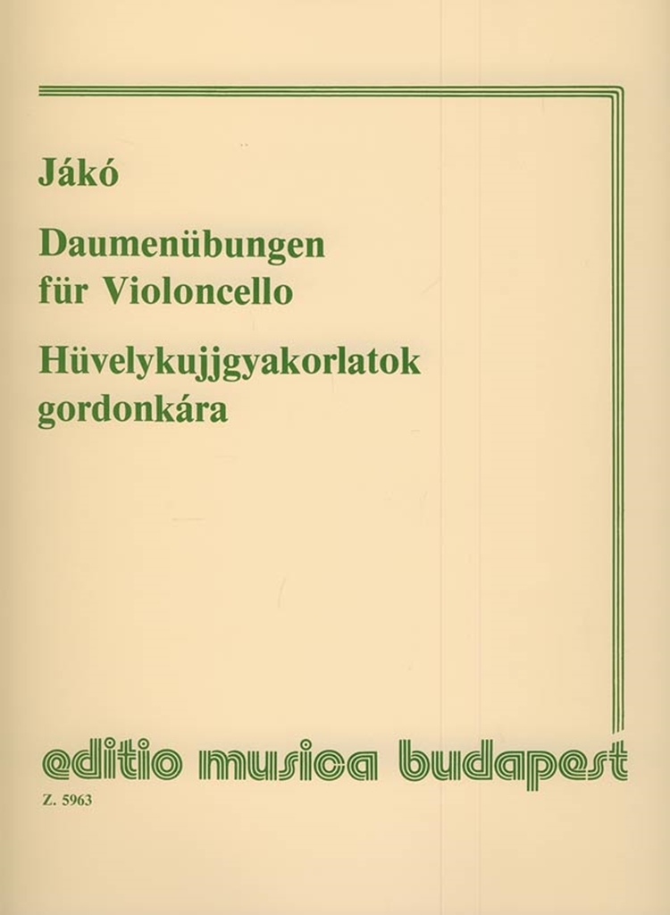 Cover: 9790080059630 | Daumenübungen für Violoncello | Jenö Jako | Buch | EAN 9790080059630