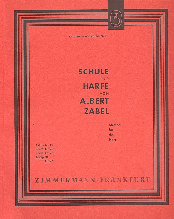 Cover: 9790010800776 | Schule für Harfe | kplt. | Albert Zabel | Schulen | Buch | Deutsch