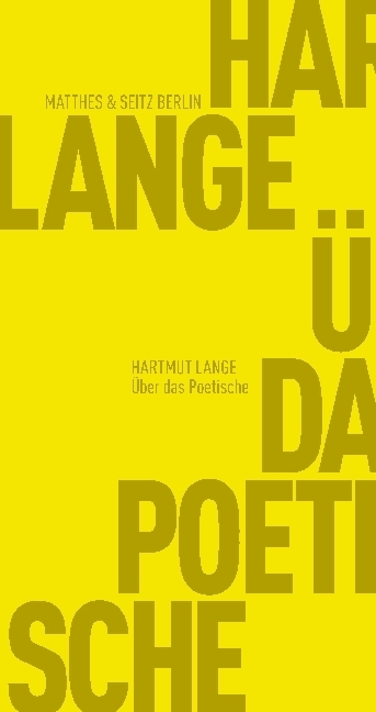 Cover: 9783957574824 | Über das Poetische | Hartmut Lange | Taschenbuch | Klappenbroschur