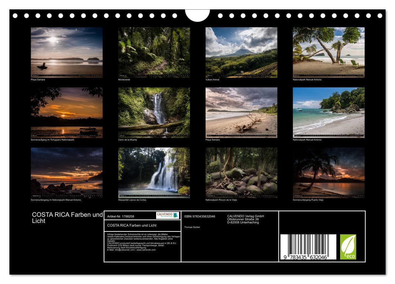 Bild: 9783435632046 | COSTA RICA Farben und Licht (Wandkalender 2025 DIN A4 quer),...