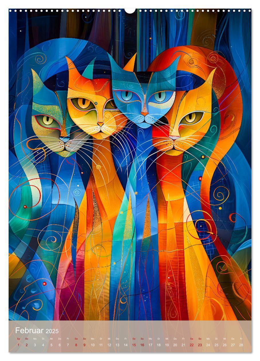 Bild: 9783457172193 | Astrale Katzen - Abstrakte Kunst für Katzenliebhaber (Wandkalender...