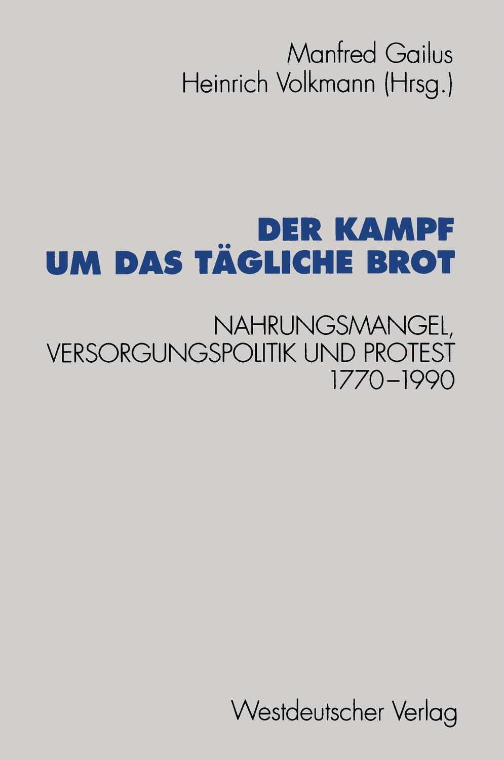 Cover: 9783531125602 | Der Kampf um das tägliche Brot | Heinrich Volkmann (u. a.) | Buch
