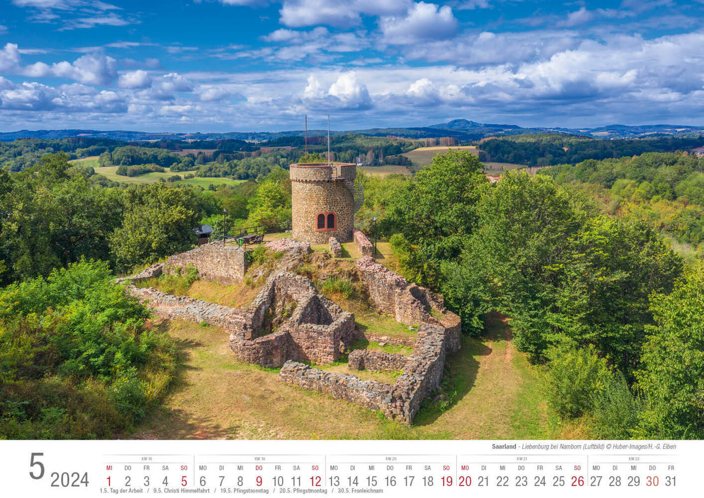 Bild: 9783965351745 | Saarland 2024 Bildkalender A3 quer Spiralbindung | Holger Klaes | 2024