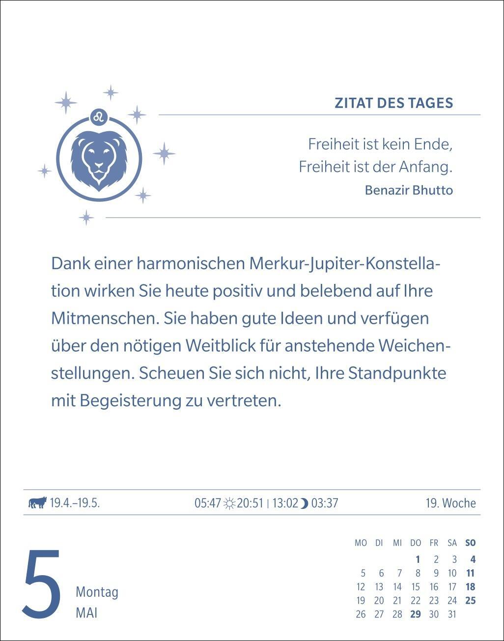 Bild: 9783840033711 | Löwe Sternzeichenkalender 2025 - Tagesabreißkalender - Ihr Horoskop...