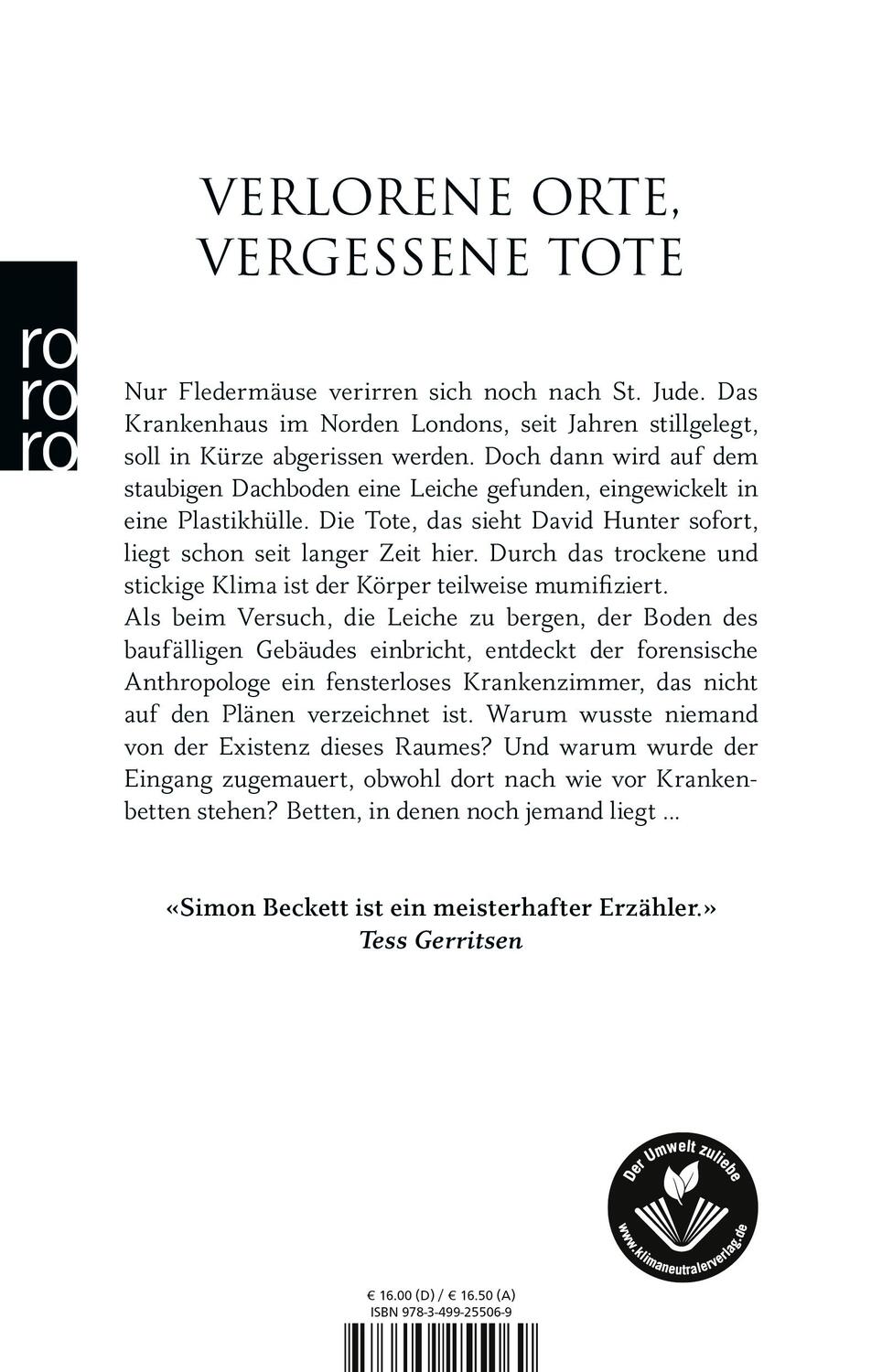 Rückseite: 9783499255069 | Die ewigen Toten | Thriller | Simon Beckett | Taschenbuch | Deutsch