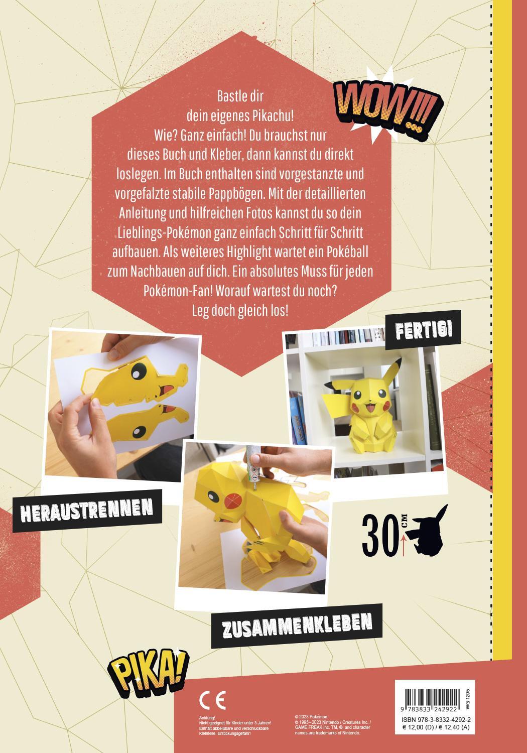 Rückseite: 9783833242922 | Pokémon: Pikachu - Dein Modell zum Selberbauen | Panini | Taschenbuch