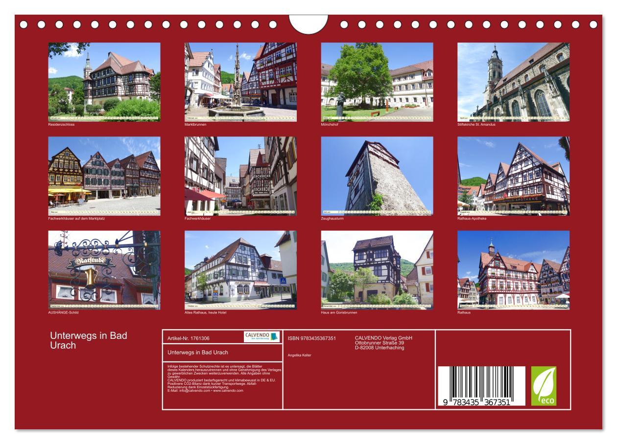 Bild: 9783435367351 | Unterwegs in Bad Urach (Wandkalender 2025 DIN A4 quer), CALVENDO...