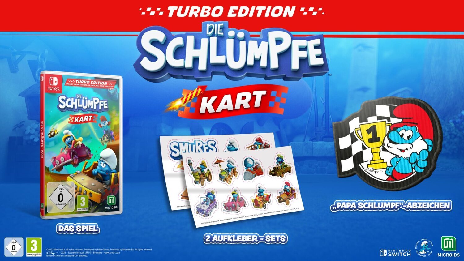 Cover: 3701529501432 | Die Schlümpfe, Kart, 1 Nintendo Switch-Spiel (Ltd. Ed.) | Stück | 2022