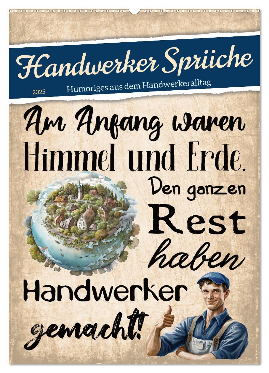 Cover: 9783435872763 | Handwerker Sprüche (Wandkalender 2025 DIN A2 hoch), CALVENDO...