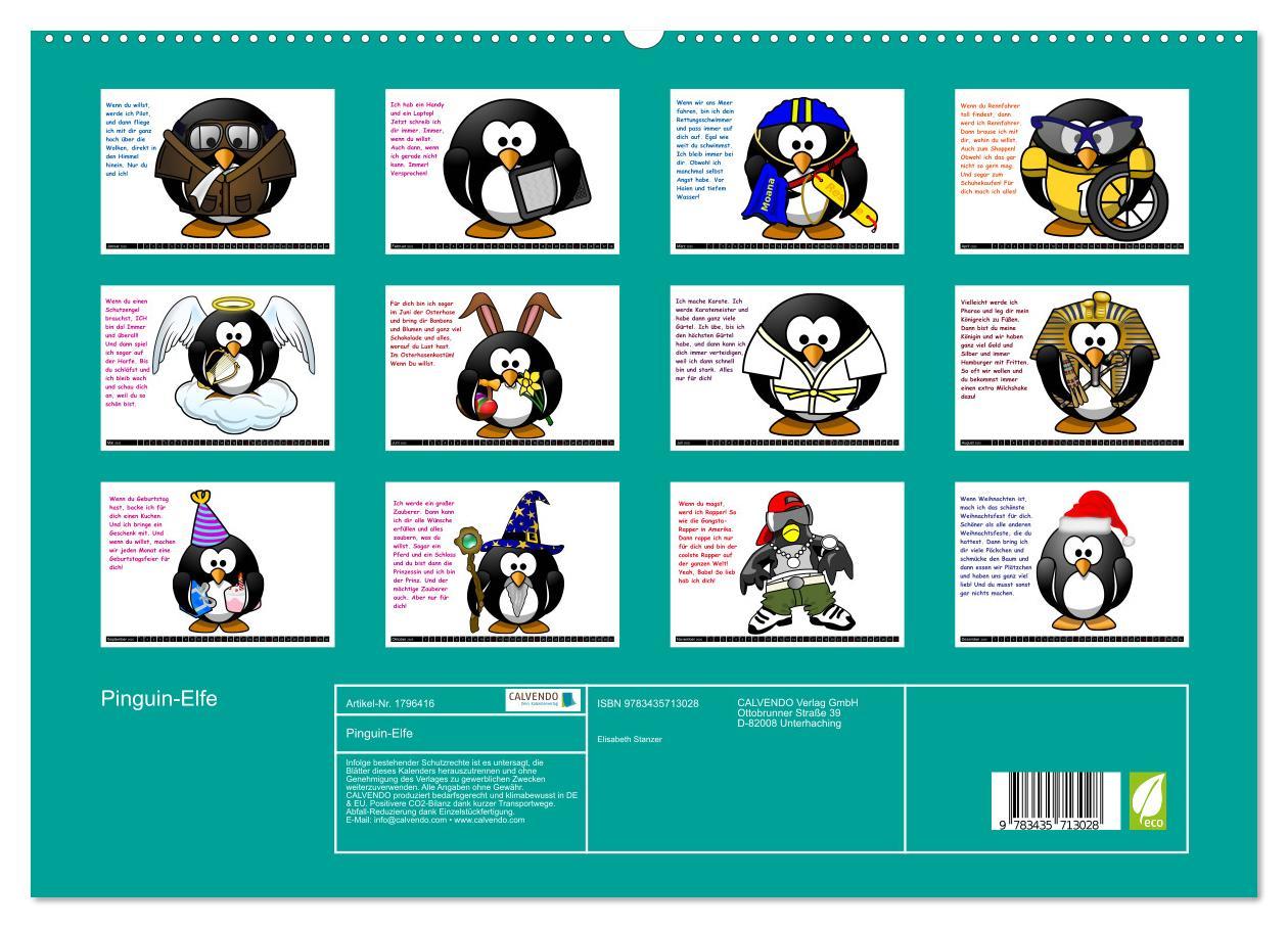 Bild: 9783435713028 | Pinguin-Elfe (hochwertiger Premium Wandkalender 2025 DIN A2 quer),...