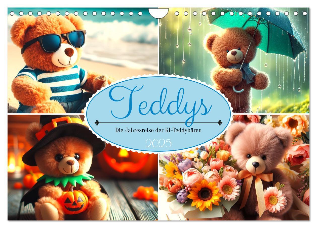 Cover: 9783383772221 | Teddys - Die Jahresreise der KI-Teddybären (Wandkalender 2025 DIN...