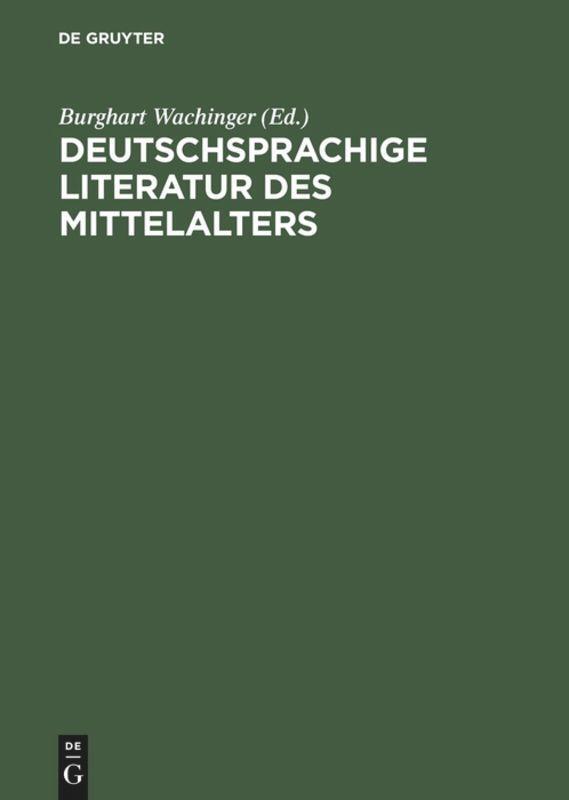 Cover: 9783110169119 | Deutschsprachige Literatur des Mittelalters | Burghart Wachinger
