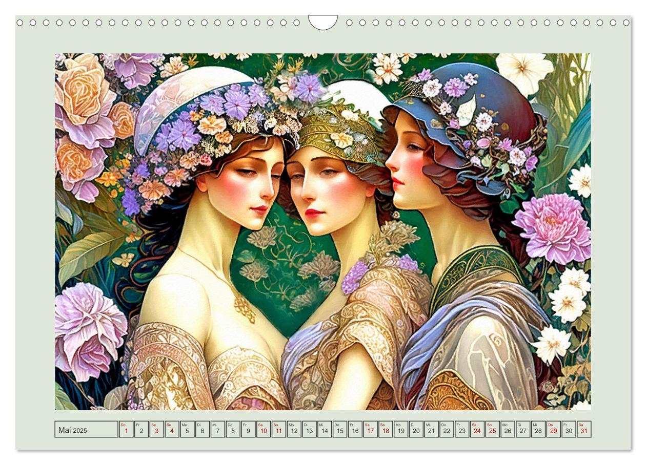 Bild: 9783383898976 | Art Deco Freundinnen (Wandkalender 2025 DIN A3 quer), CALVENDO...