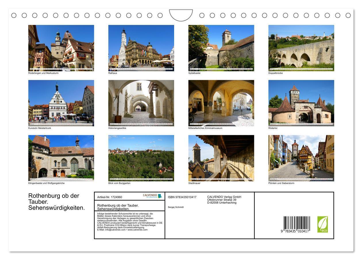 Bild: 9783435010417 | Rothenburg ob der Tauber. Sehenswürdigkeiten. (Wandkalender 2025...