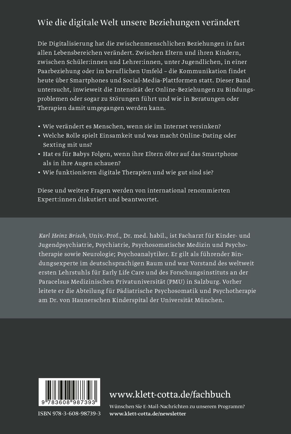 Rückseite: 9783608987393 | Gestörte Bindungen in digitalen Zeiten | Karl Heinz Brisch | Buch