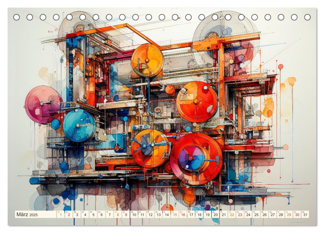 Bild: 9783383878213 | Maschinen Zukunft Kunst (Tischkalender 2025 DIN A5 quer), CALVENDO...