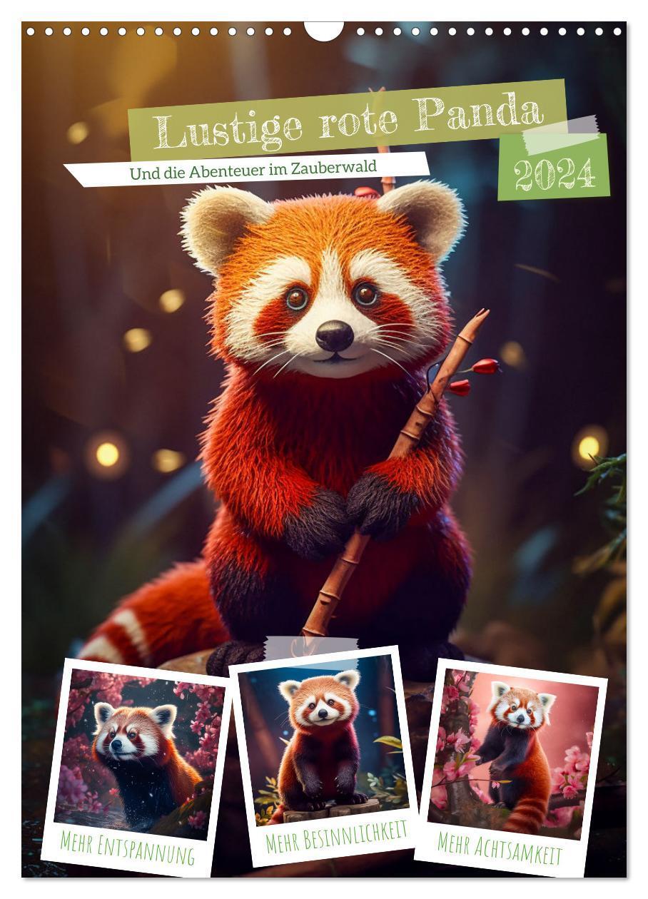 Cover: 9783675542853 | Lustige rote Panda (Wandkalender 2024 DIN A3 hoch), CALVENDO...