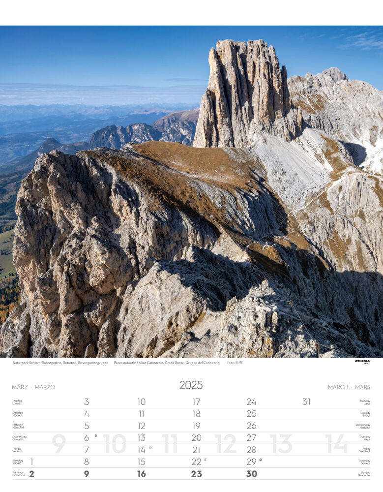 Bild: 9788868397395 | Weltnaturerbe Dolomiten Kalender 2025 | Athesia-Tappeiner Verlag