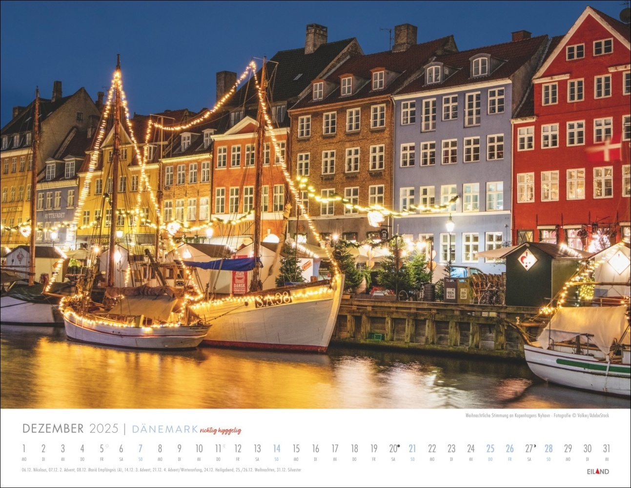 Bild: 9783964023582 | Dänemark Kalender 2025 - richtig hyggelig | Kalender | Spiralbindung