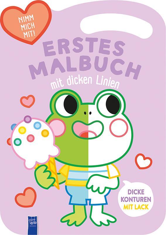 Cover: 9789464544756 | Erstes Malbuch mit dicken Linien - Cover lila (Frosch) | Taschenbuch