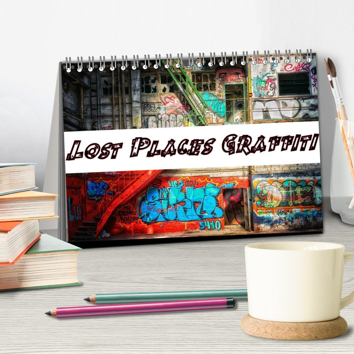 Bild: 9783435307579 | Lost Places Graffiti (Tischkalender 2025 DIN A5 quer), CALVENDO...