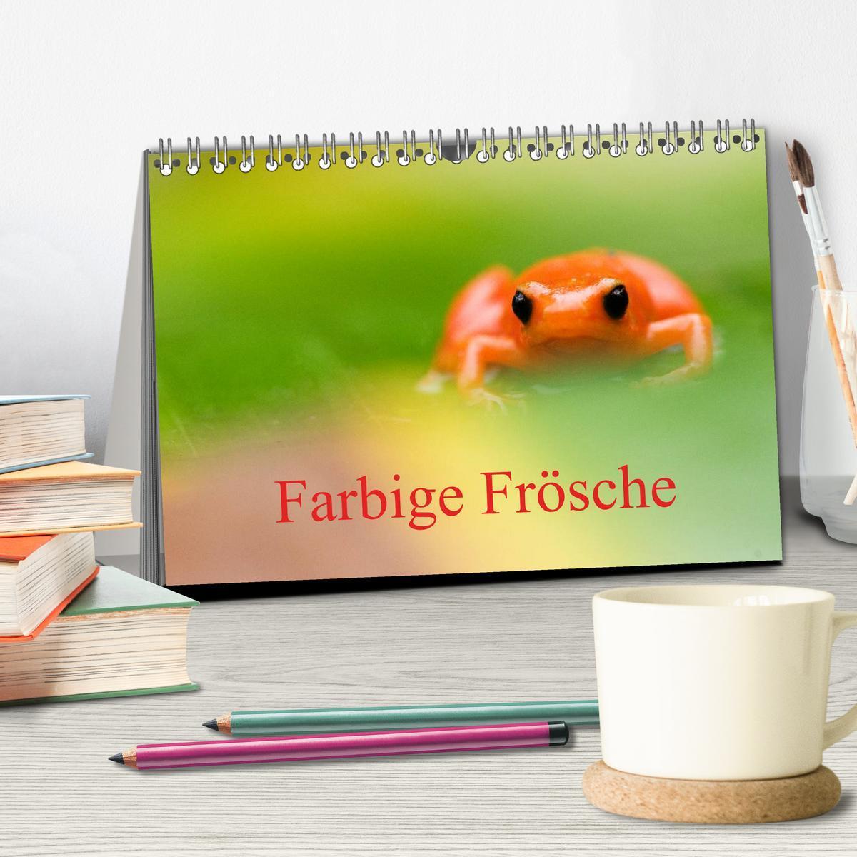 Bild: 9783435705405 | Farbige Frösche (Tischkalender 2025 DIN A5 quer), CALVENDO...