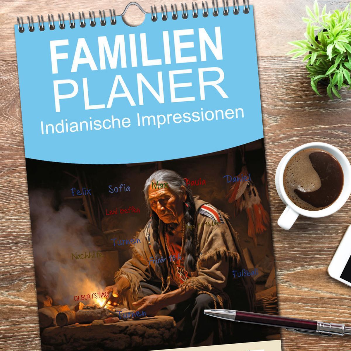 Bild: 9783457090930 | Familienplaner 2025 - Indianische Impressionen mit 5 Spalten...