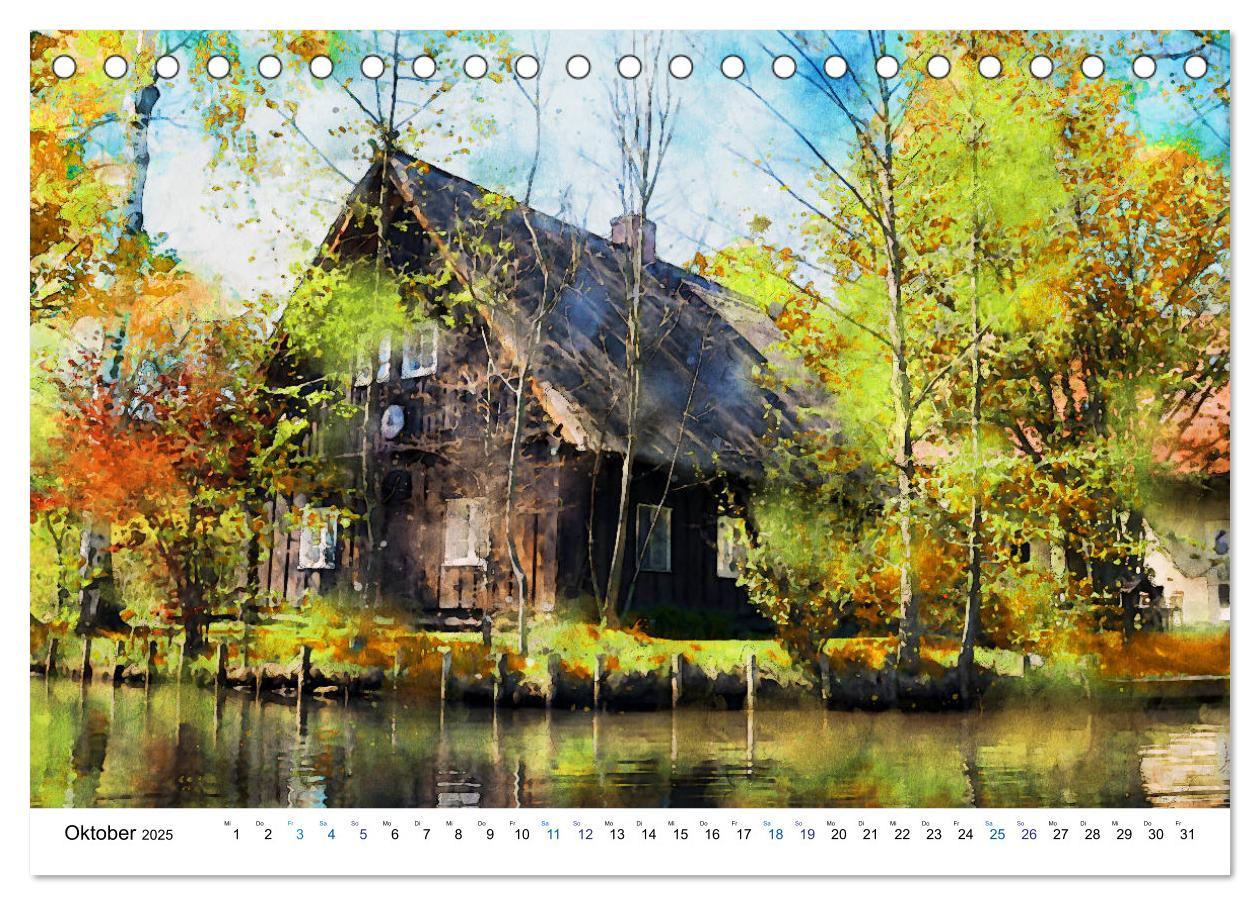 Bild: 9783435110599 | Spreewald Aquarell Impressionen (Tischkalender 2025 DIN A5 quer),...