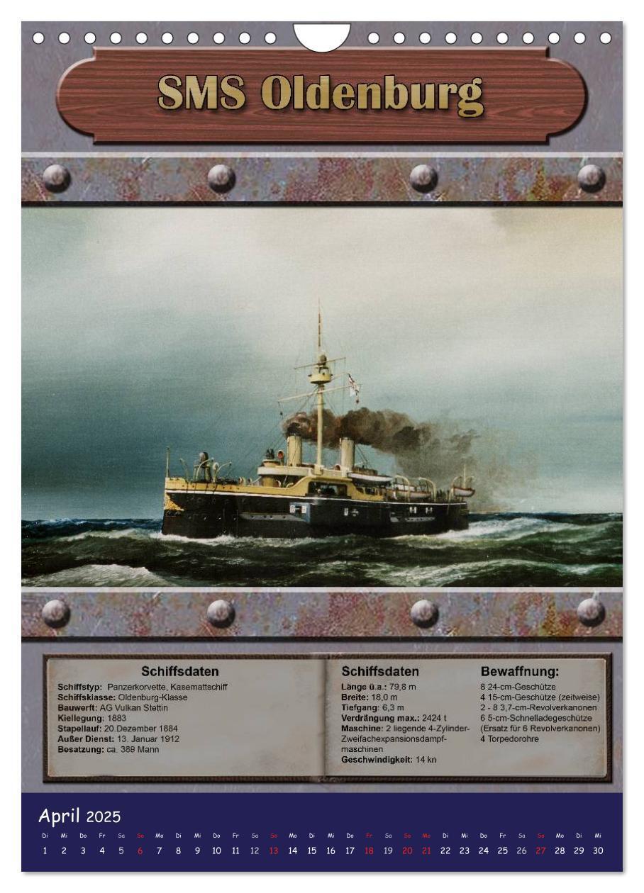 Bild: 9783457060421 | Die kaiserliche Marine 1871 - 1918 (Wandkalender 2025 DIN A4 hoch),...