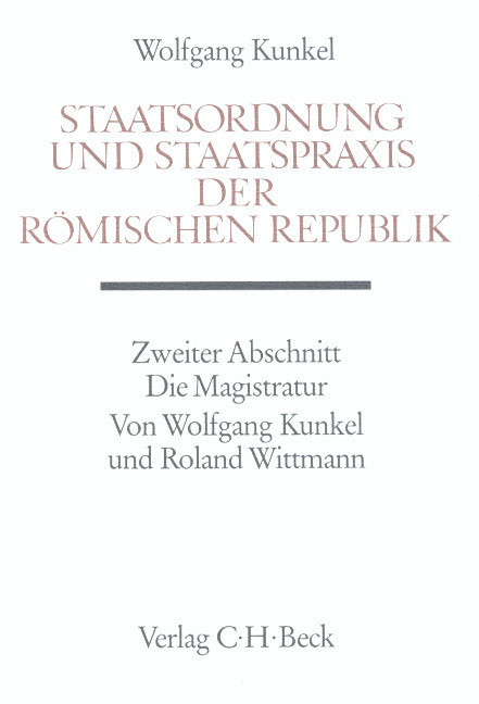 Cover: 9783406338274 | Staatsordnung und Staatspraxis der römischen Republik. Abschn.2 | Buch
