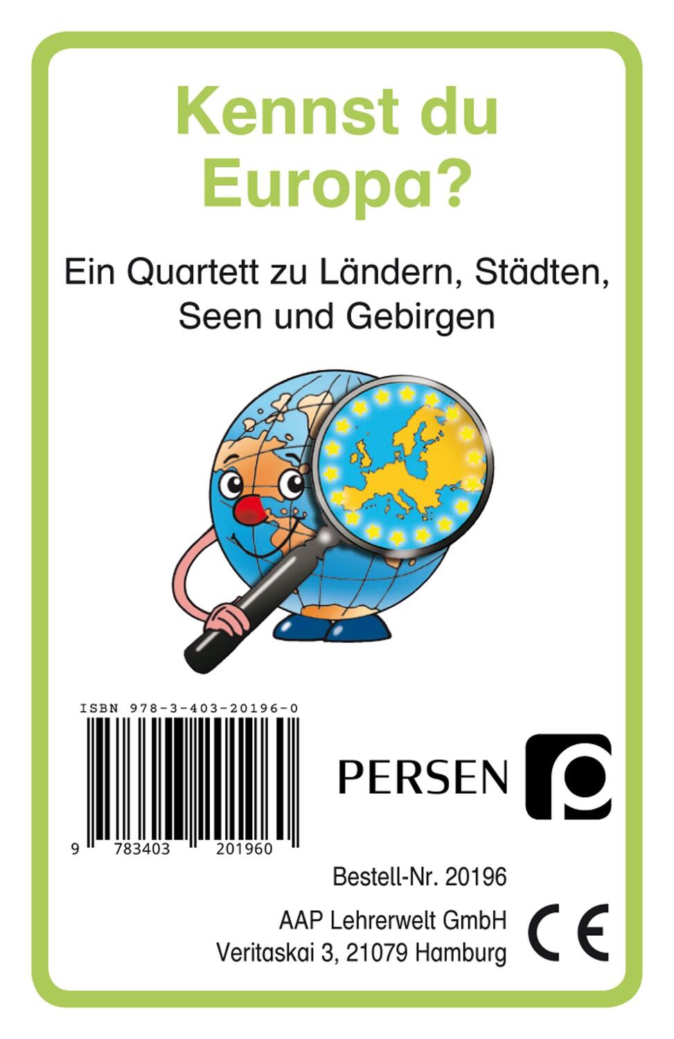 Cover: 9783403201960 | Kennst du Europa? | Josephine Finkenstein | Spiel | 110 S. | Deutsch