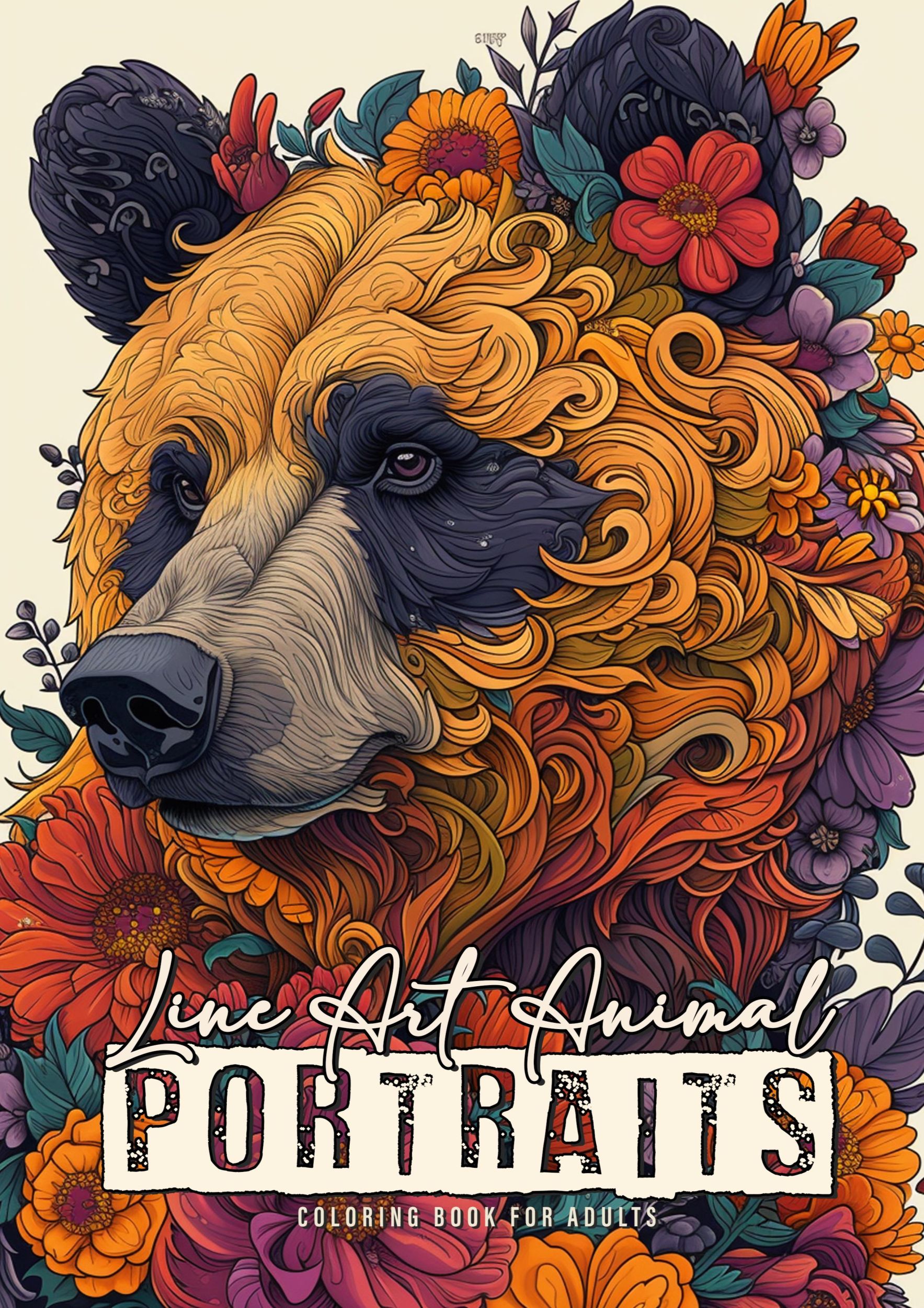 Cover: 9783758470950 | Line Art Animal Portraits Coloring Book for Adults | Publishing | Buch