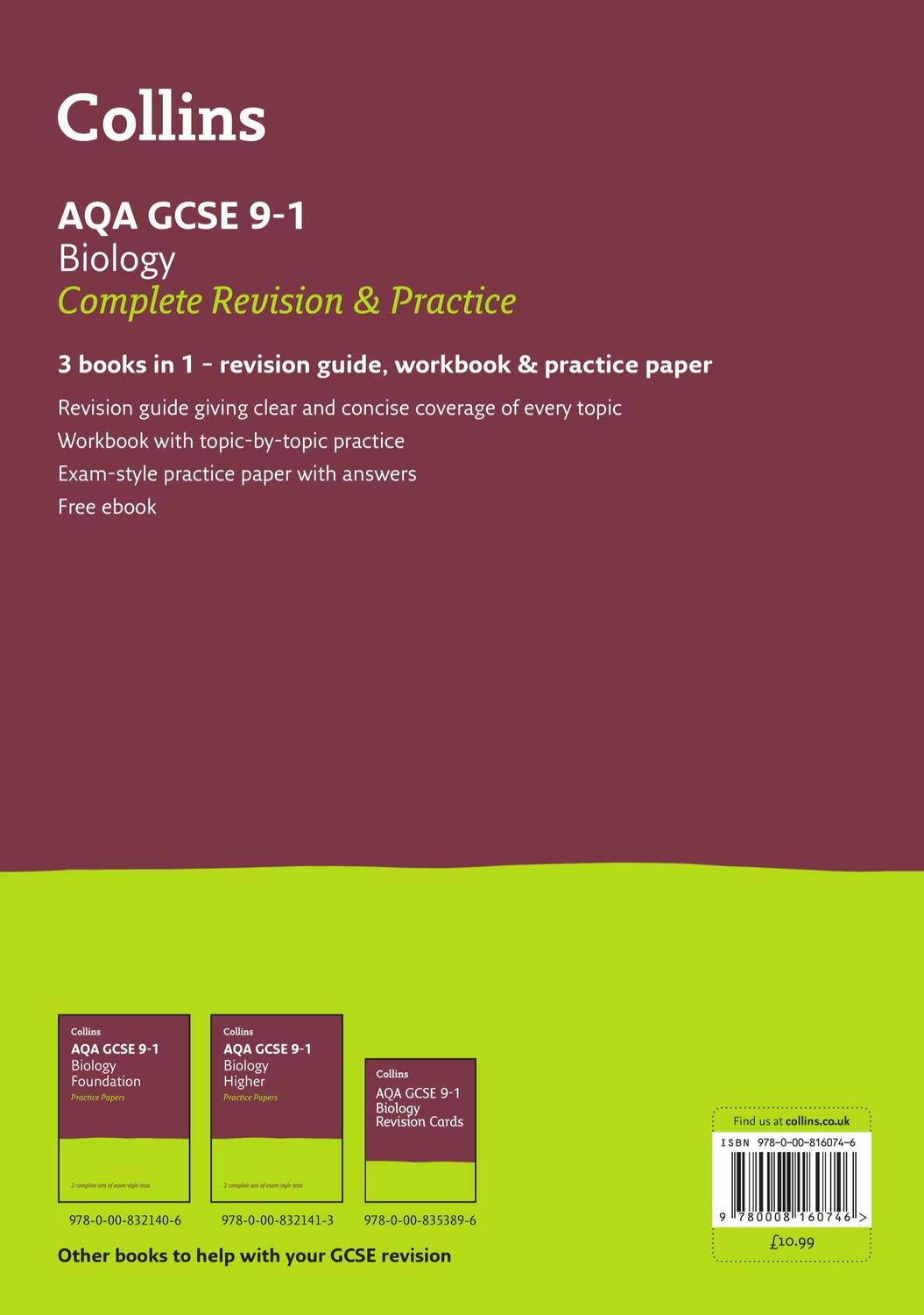 Rückseite: 9780008160746 | AQA GCSE 9-1 Biology All-in-One Complete Revision and Practice | Gcse