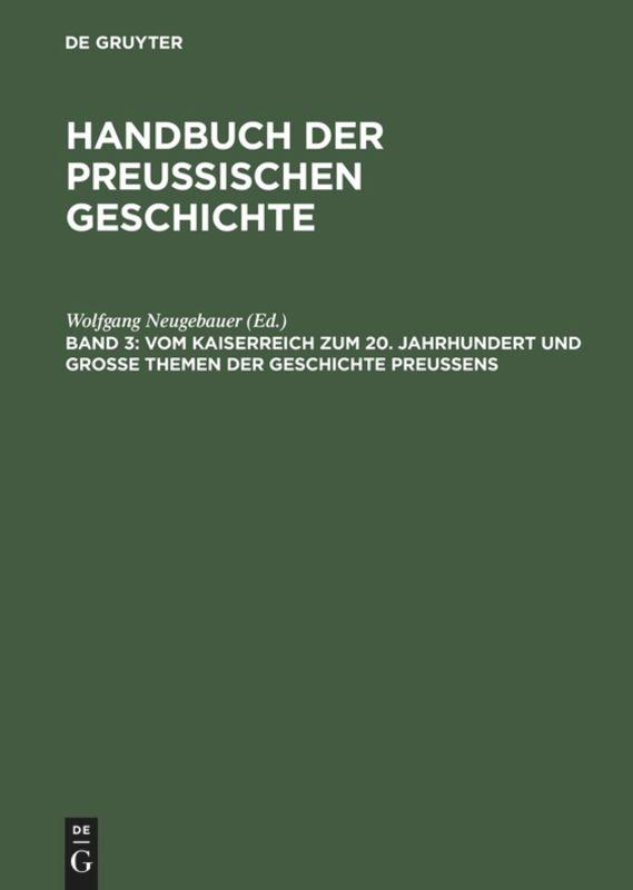 Cover: 9783110140927 | Vom Kaiserreich zum 20. Jahrhundert und Große Themen der Geschichte...