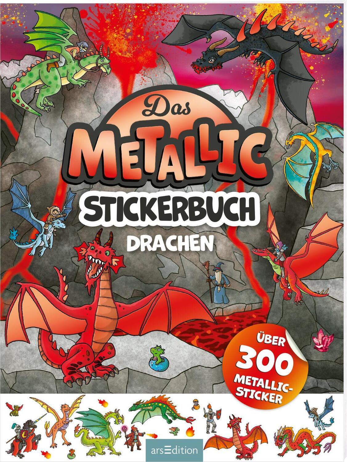 Cover: 9783845859910 | Das Metallic-Stickerbuch - Drachen | Über 300 Metallic-Sticker | Buch