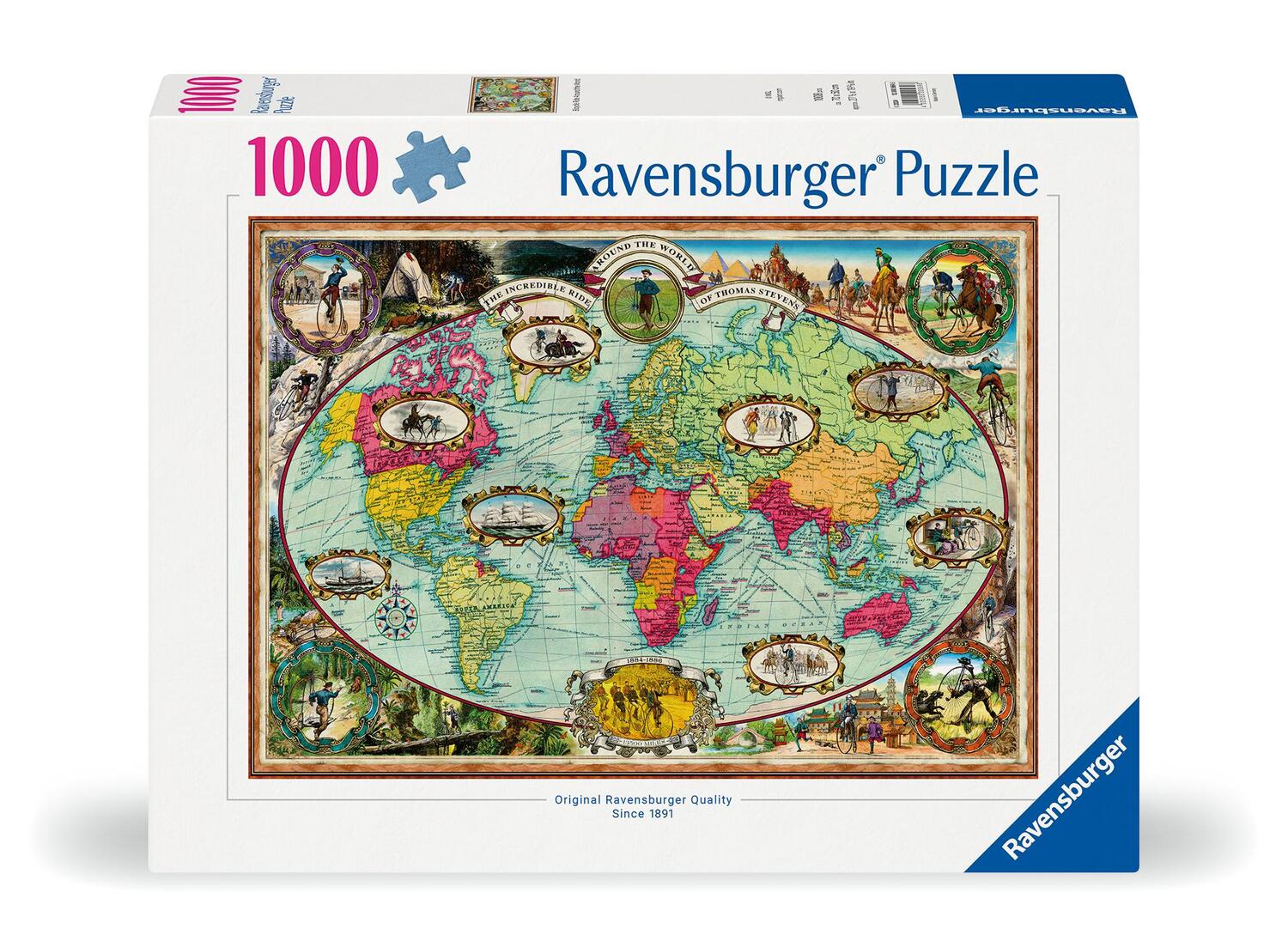 Cover: 4005555005698 | Ravensburger Puzzle - 12000569 Mit dem Fahrrad um die Welt - 1000...