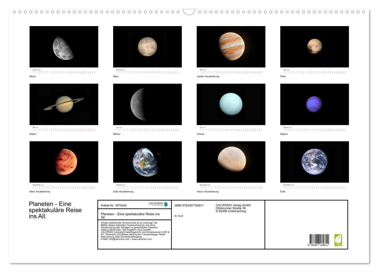 Bild: 9783457182611 | Planeten - Eine spektakuläre Reise ins All. (Wandkalender 2025 DIN...