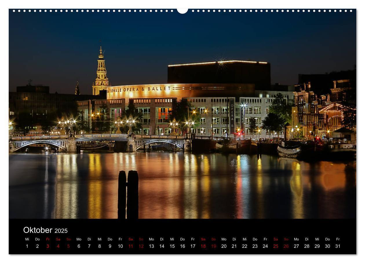 Bild: 9783435446117 | Nacht über Amsterdam (hochwertiger Premium Wandkalender 2025 DIN A2...