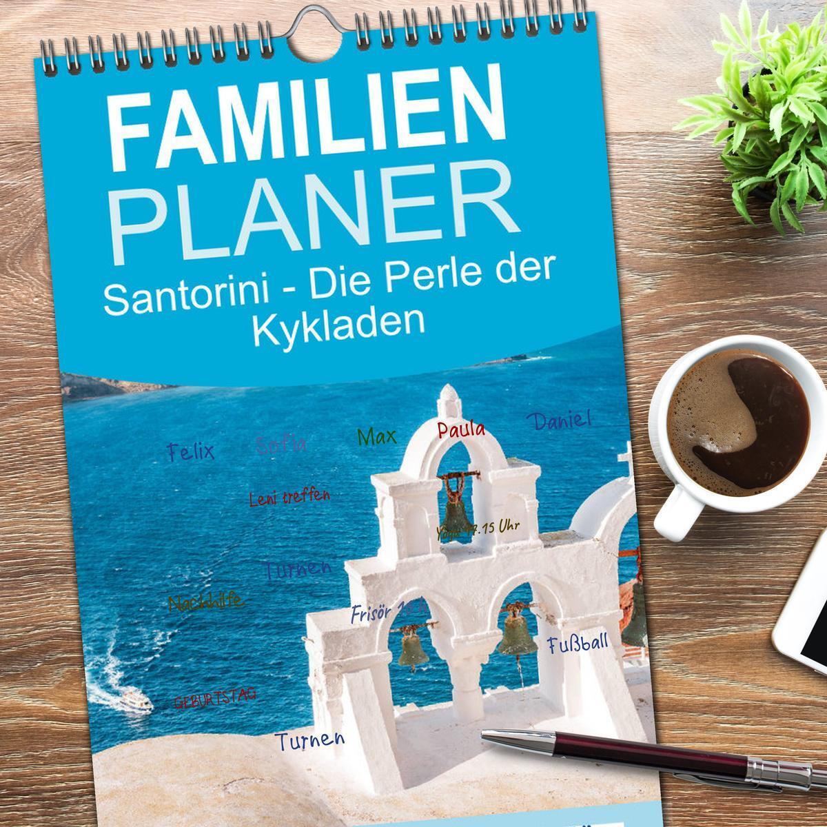 Bild: 9783457101131 | Familienplaner 2025 - Santorini - Die Perle der Kykladen mit 5...