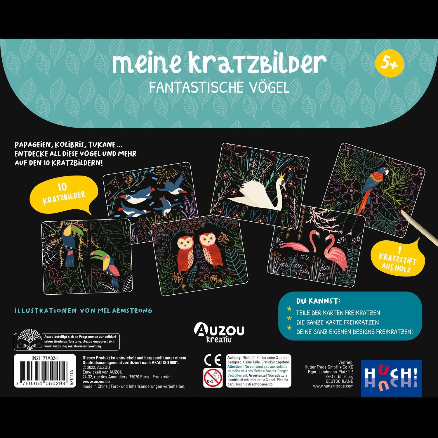Bild: 3760354050294 | Auzou Meine Kratzbilder - Fantastische Vögel | Auzou | Spiel | Deutsch