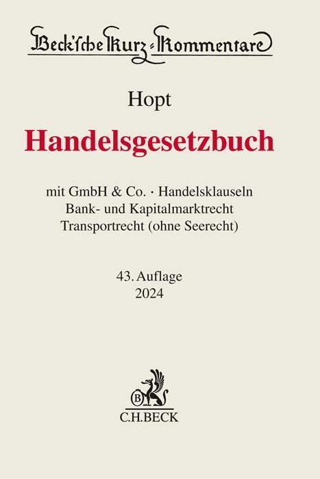 Cover: 9783406806056 | Handelsgesetzbuch | Klaus J. Hopt (u. a.) | Buch | Beck Kurzkommentare