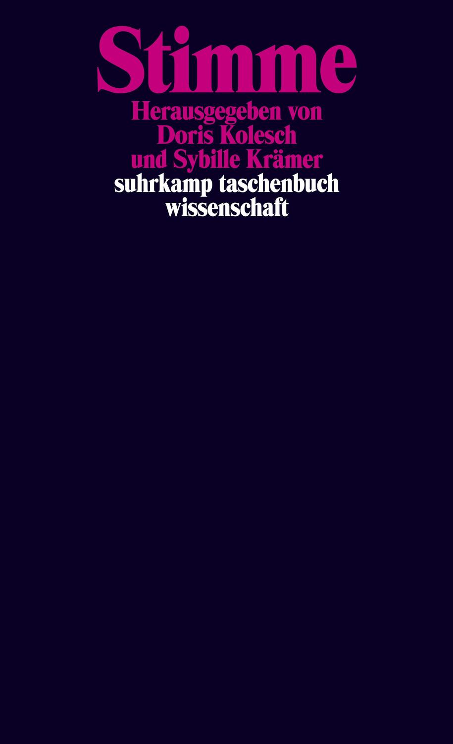 Cover: 9783518293898 | Stimme | Doris Kolesch (u. a.) | Taschenbuch | Deutsch | 2006