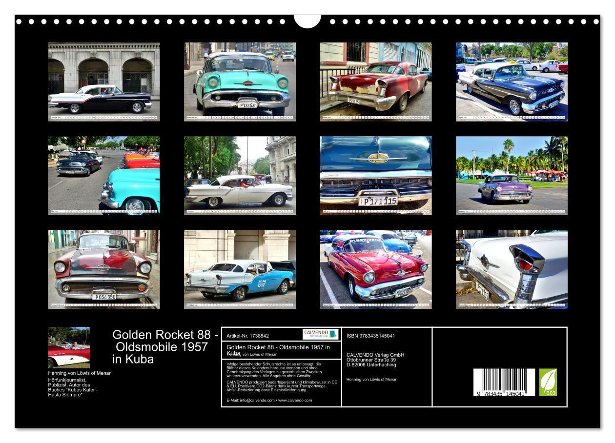 Bild: 9783435145041 | Golden Rocket 88 - Oldsmobile 1957 in Kuba (Wandkalender 2025 DIN...