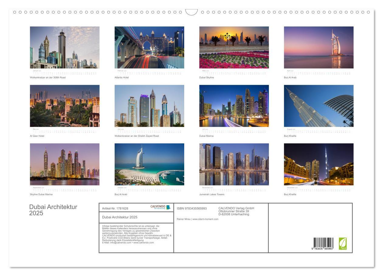 Bild: 9783435565993 | Dubai Architektur 2025 (Wandkalender 2025 DIN A2 quer), CALVENDO...