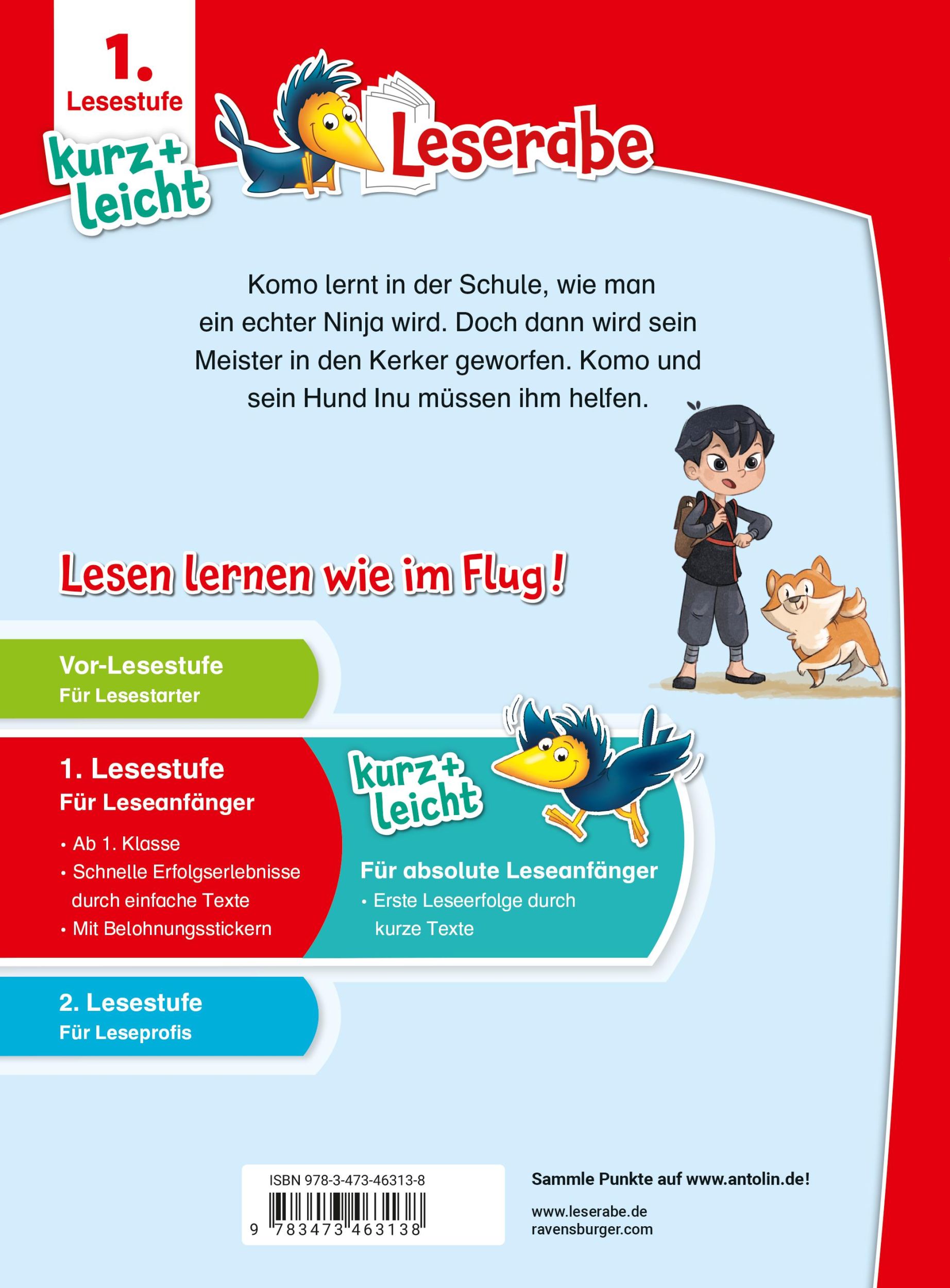 Rückseite: 9783473463138 | Geheimauftrag für Ninja Komo - lesen lernen mit dem Leseraben -...