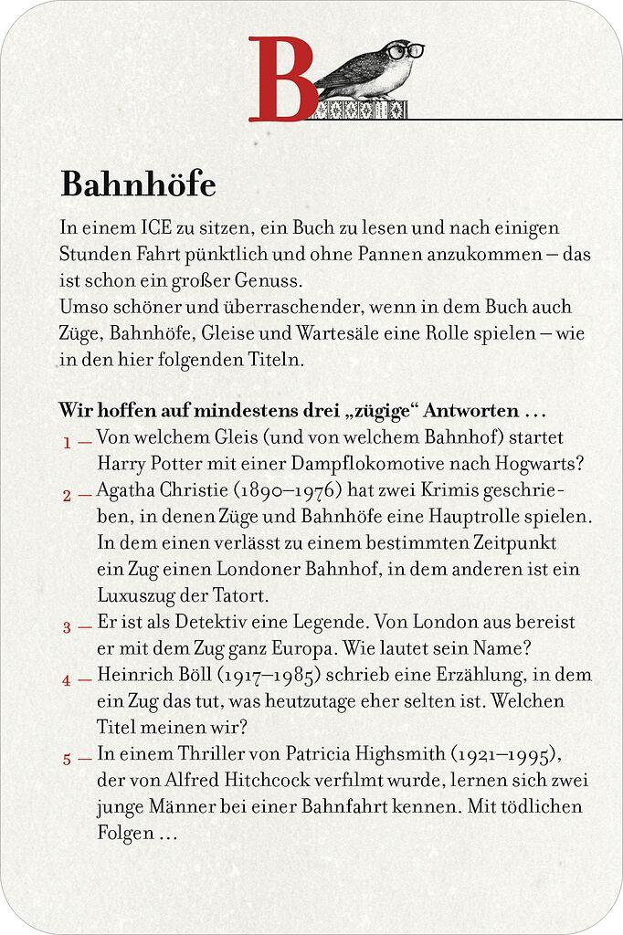 Bild: 9783964550347 | Das große Literaturquiz von A bis Z | Gabriele Hatzfeldt (u. a.)