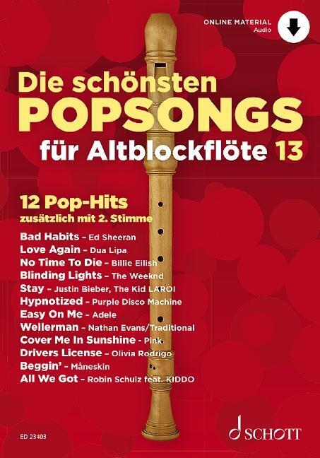 Cover: 9783795799328 | Die schönsten Popsongs für Alt-Blockflöte Band 13 | Broschüre | 32 S.