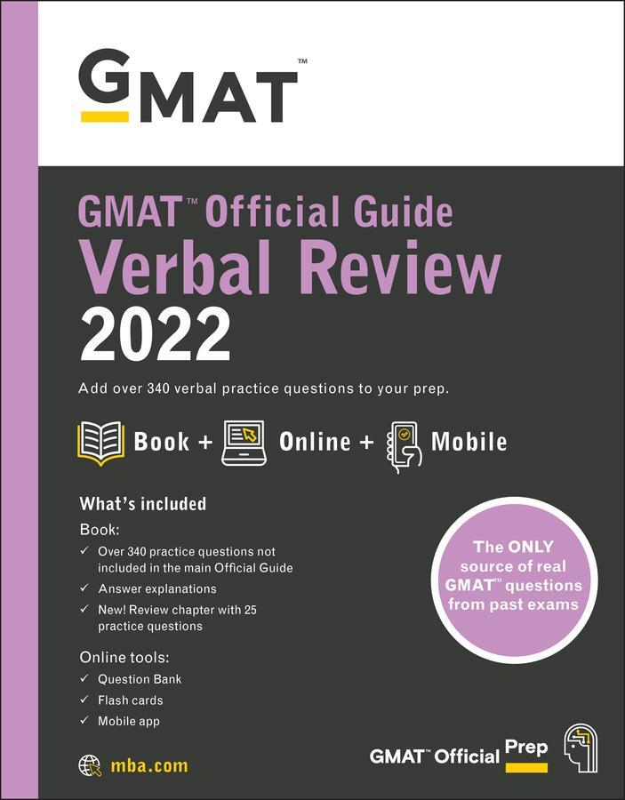 Cover: 9781119793793 | GMAT Official Guide Verbal Review 2022 | Book + Online Question Bank