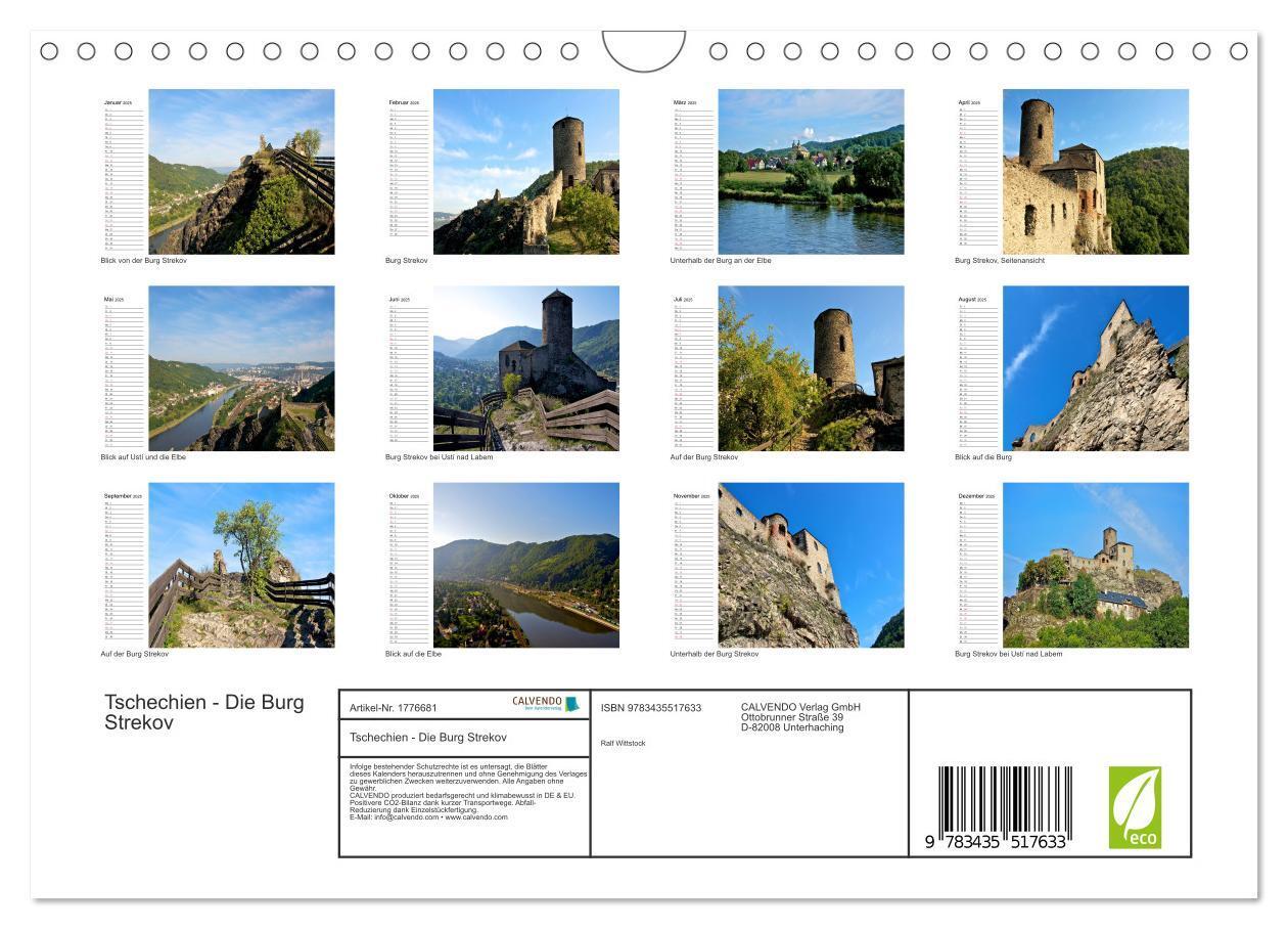 Bild: 9783435517633 | Tschechien - Die Burg Strekov (Wandkalender 2025 DIN A4 quer),...