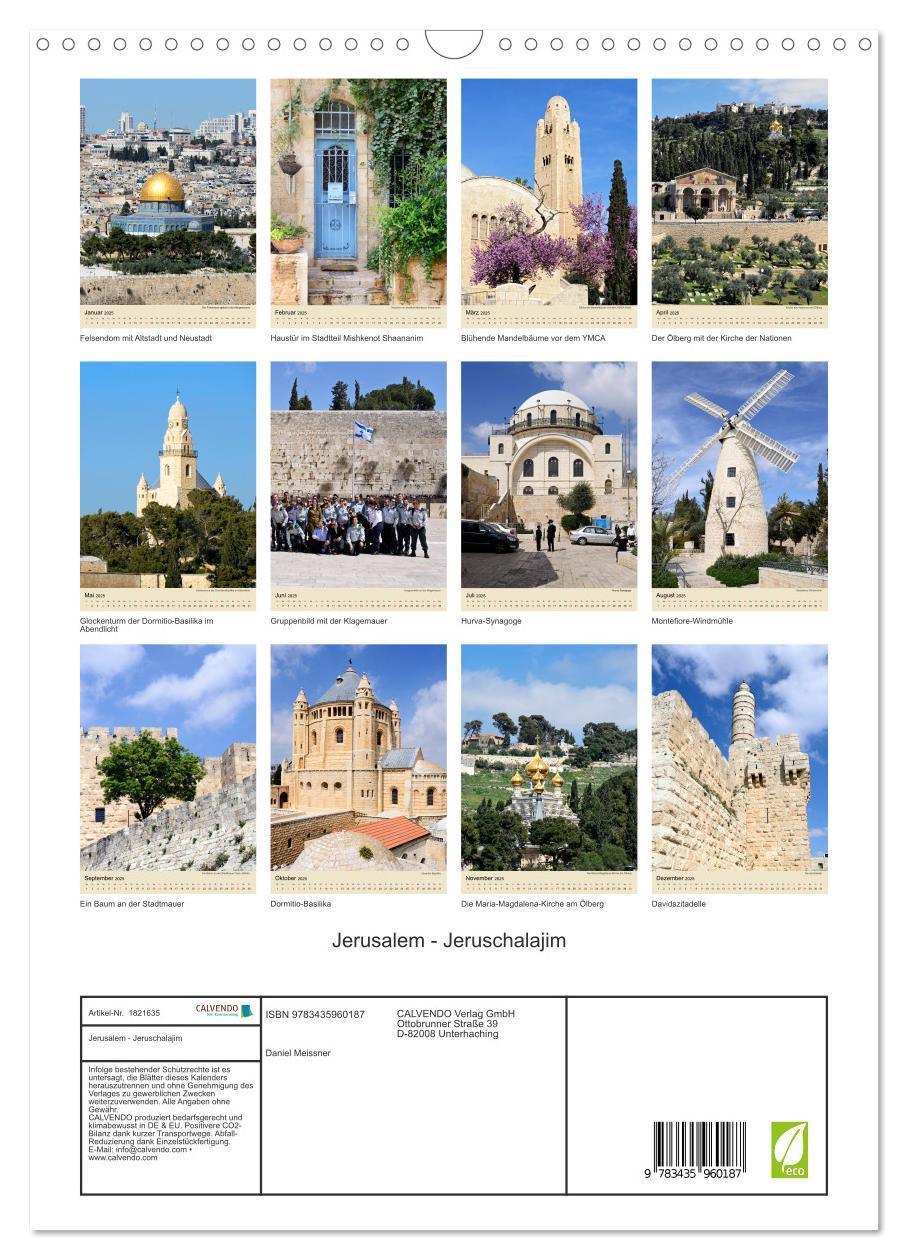 Bild: 9783435960187 | Jerusalem - Jeruschalajim (Wandkalender 2025 DIN A3 hoch), CALVENDO...